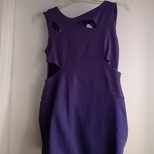 Purple BEBE mini cut out dress